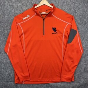 PING Auburn War Eagle 1/4 Zip Pullover Men's XL Orange Golf Stretch Performance